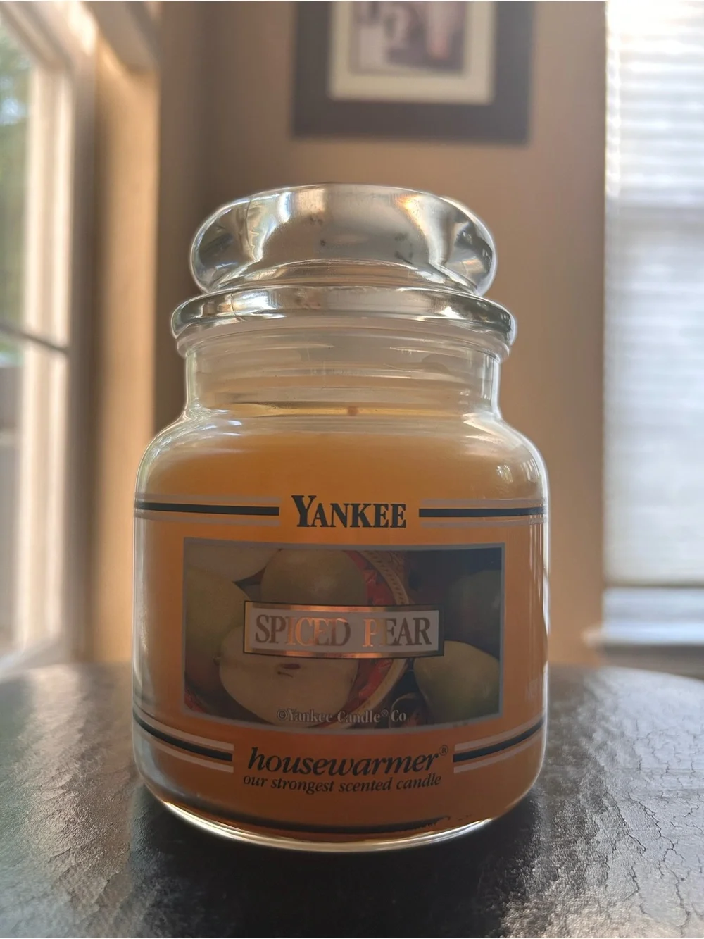 Yankee Candle Spiced Pear Jar Candle - Yellow Vintage rare black label brand new